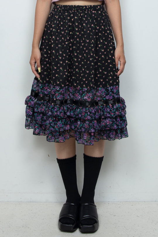 Ribbon Gently Skirt Black
