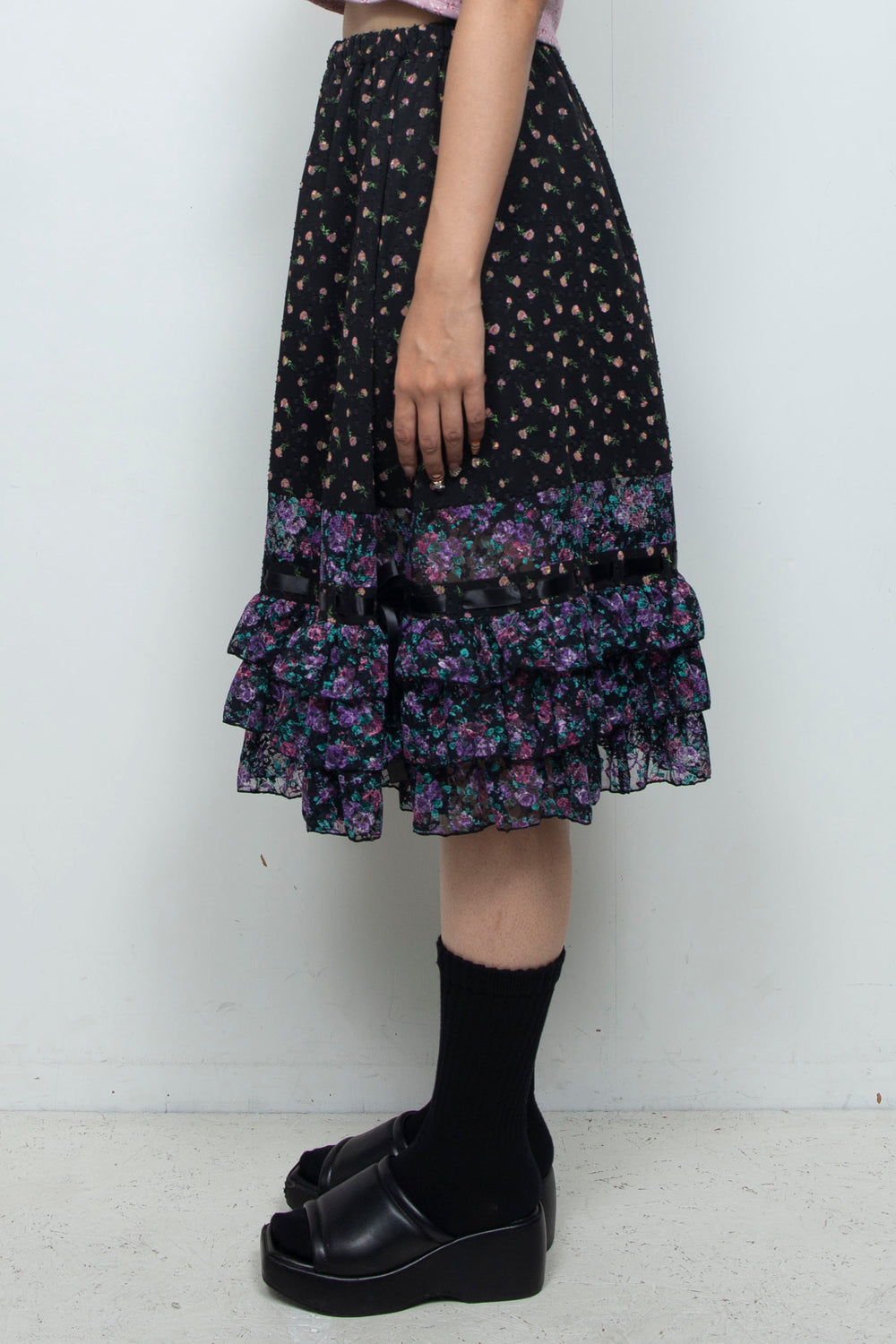Ribbon Gently Skirt Black