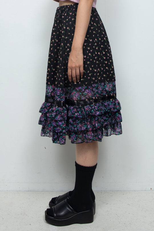 Ribbon Gently Skirt Black