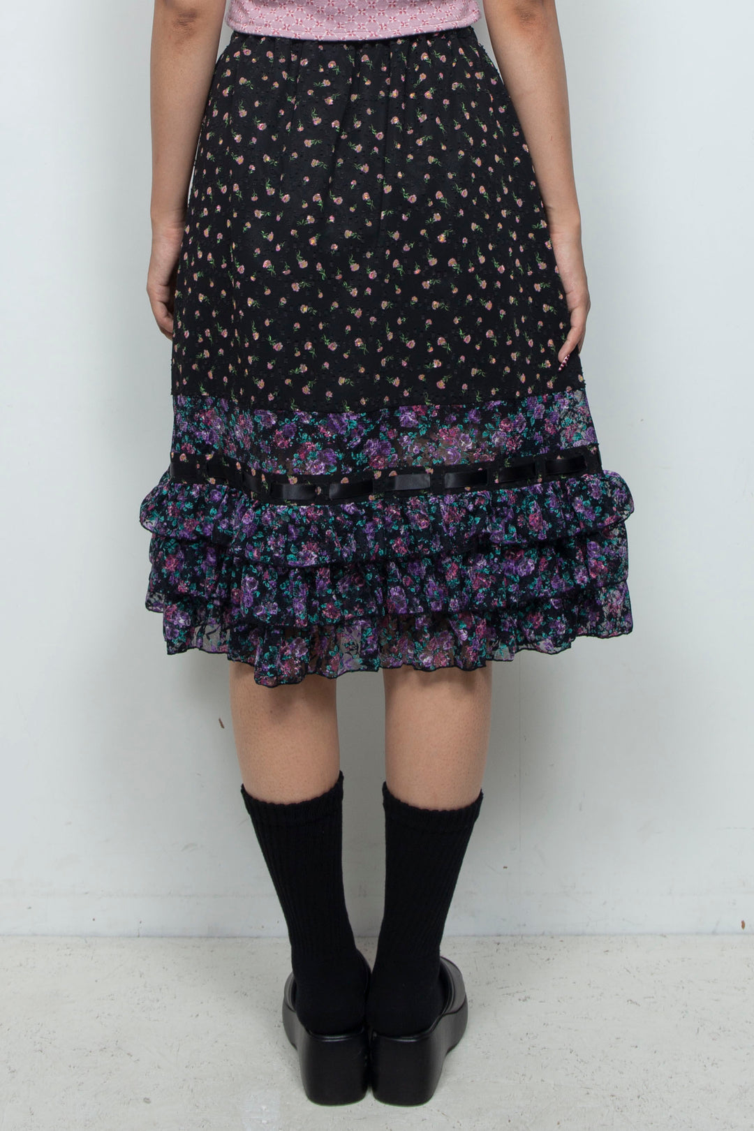 Ribbon Gently Skirt Black