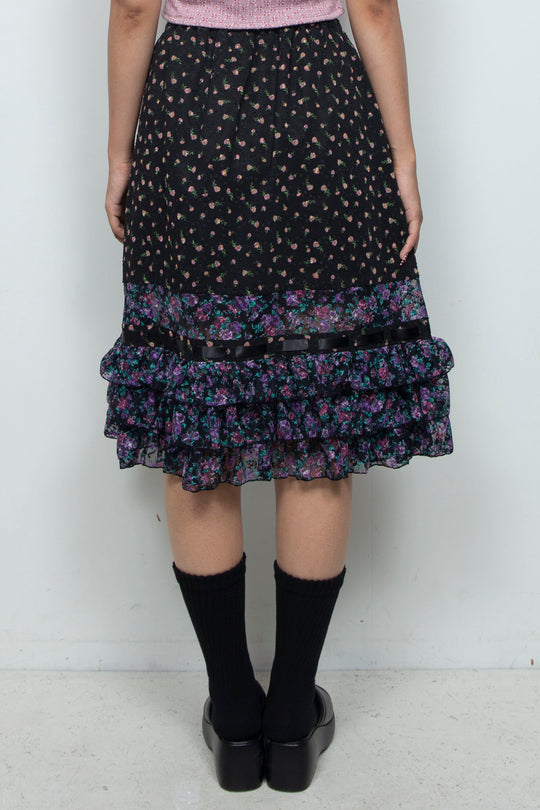 Ribbon Gently Skirt Black