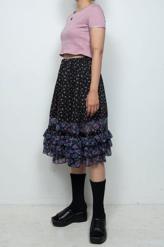 Ribbon Gently Skirt Black