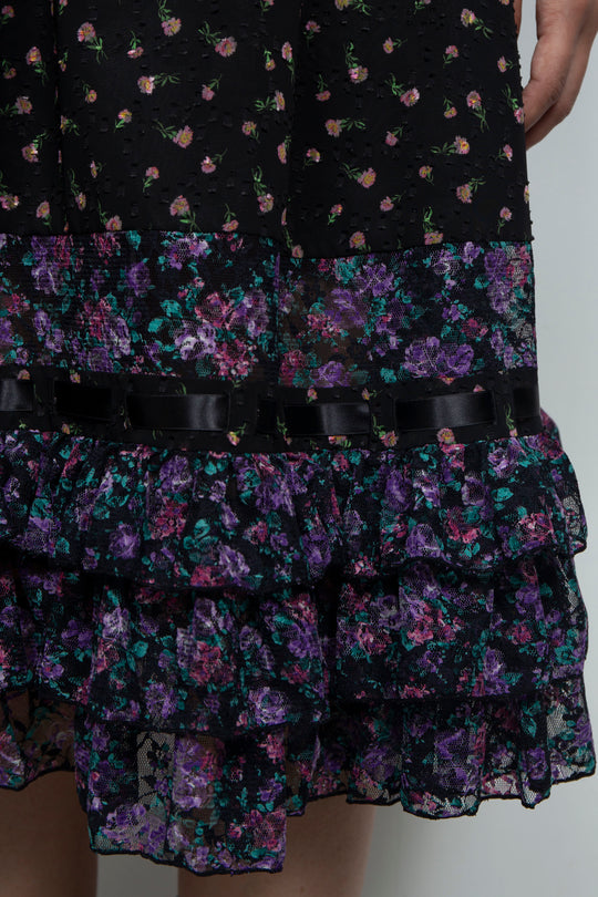 Ribbon Gently Skirt Black