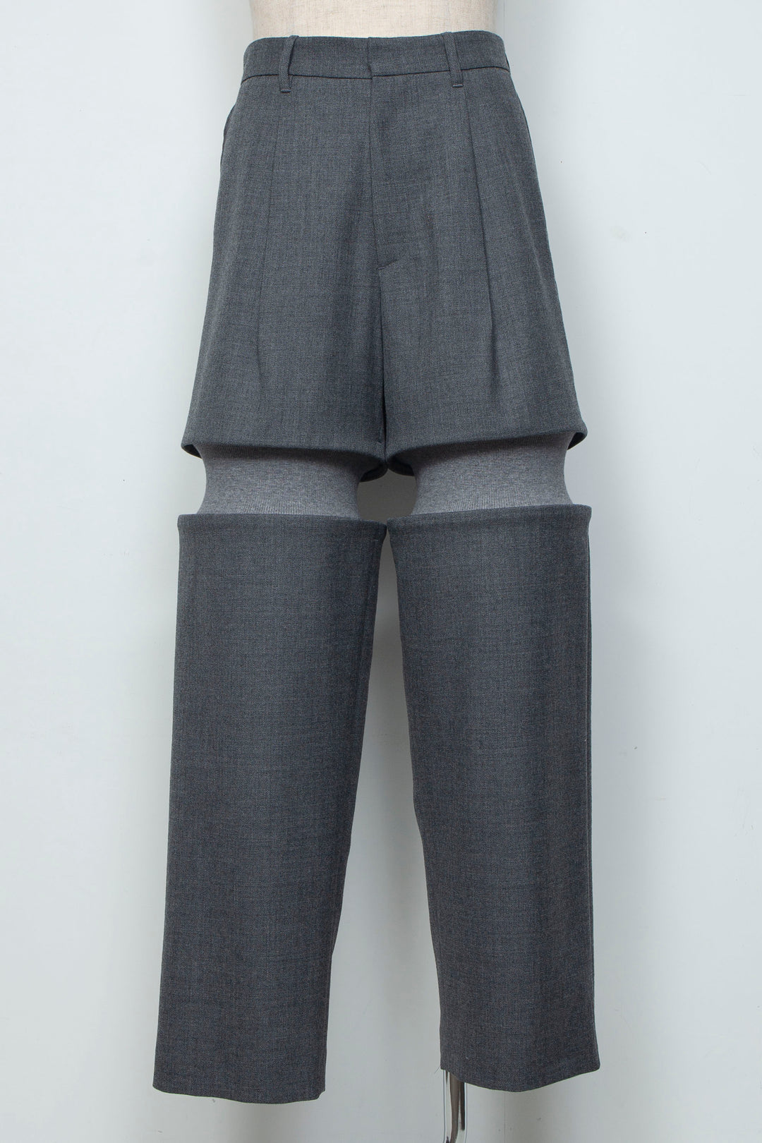 Rib Knit Slacks Gray