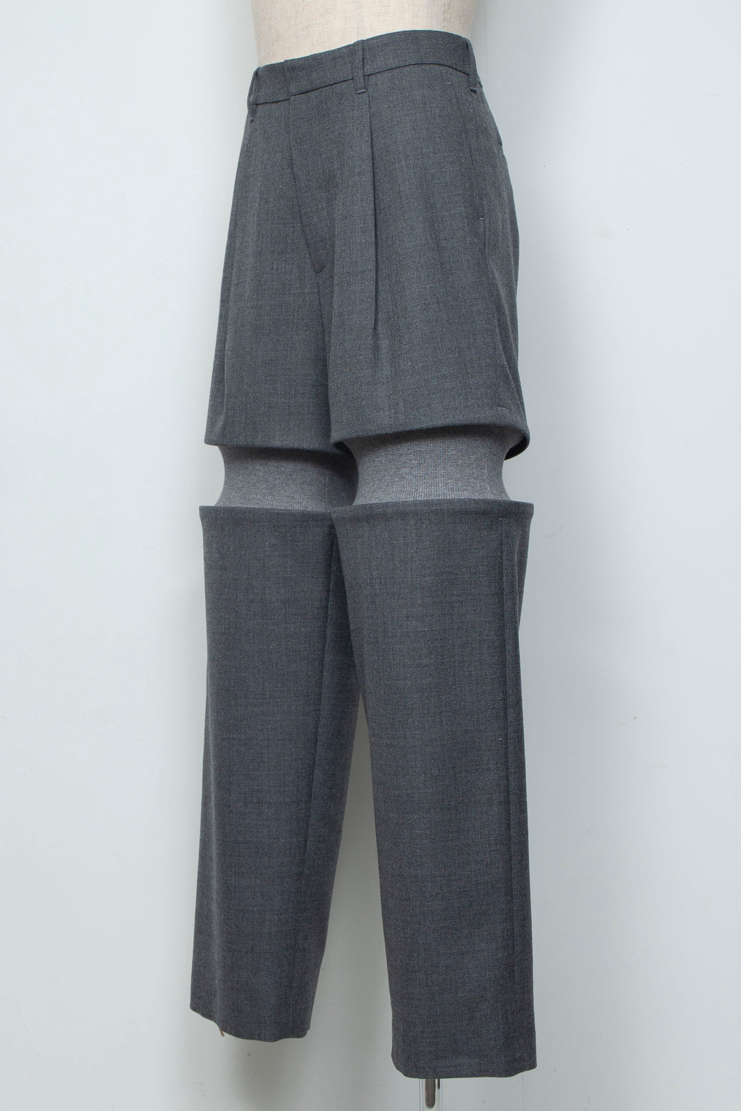 Rib Knit Slacks Gray