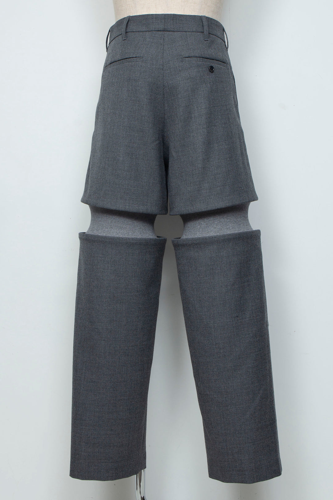 Rib Knit Slacks Gray