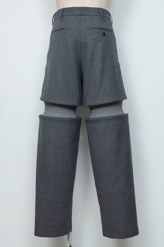Rib Knit Slacks Gray