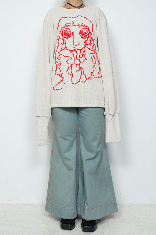 PIXEL PULLOVER [DOROTHY] imperfect blue
