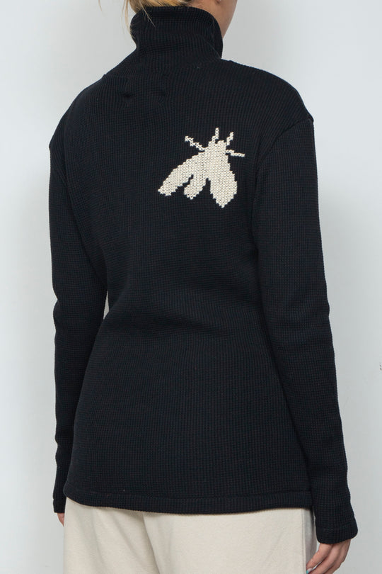 PIXEL HIGH-NECK TOP [BUG] BLACK