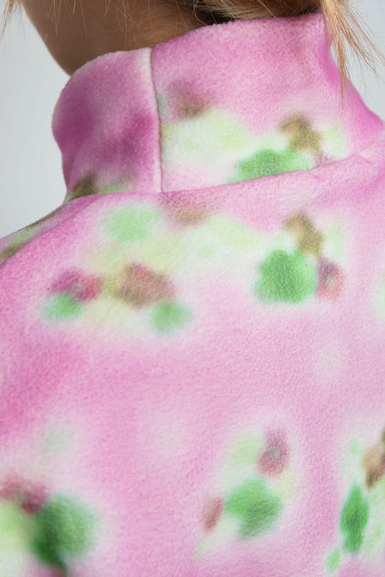 FLOWER PRINTED MOCK-NECK SWEATSHIRT