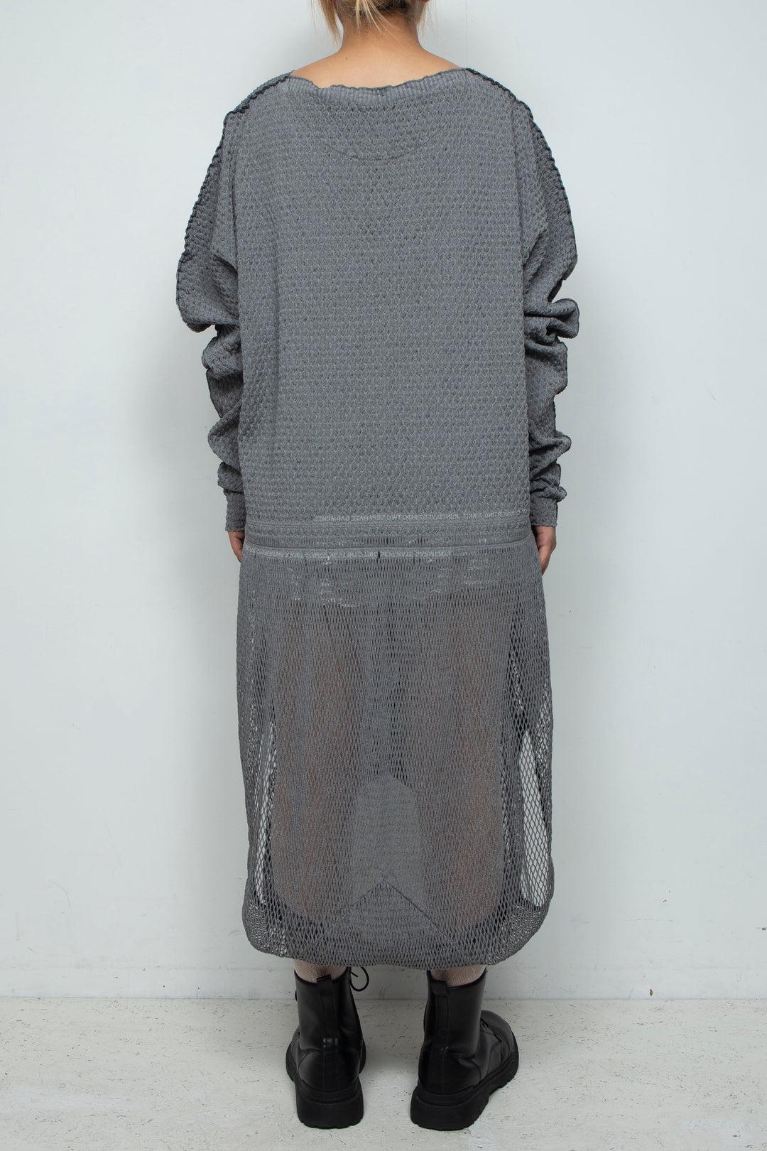 FOLD-OR-STRETCH FLOWER KNIT BLACK
