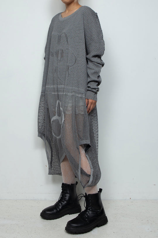 FOLD-OR-STRETCH FLOWER KNIT BLACK