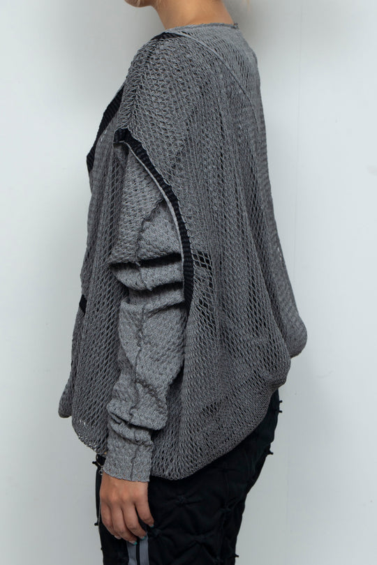 FOLD-OR-STRETCH FLOWER KNIT BLACK