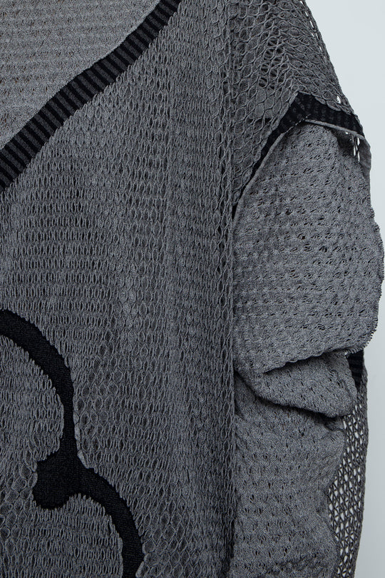 FOLD-OR-STRETCH FLOWER KNIT BLACK