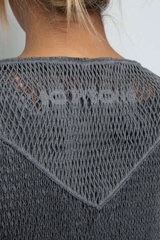 FOLD-OR-STRETCH FLOWER KNIT BLACK