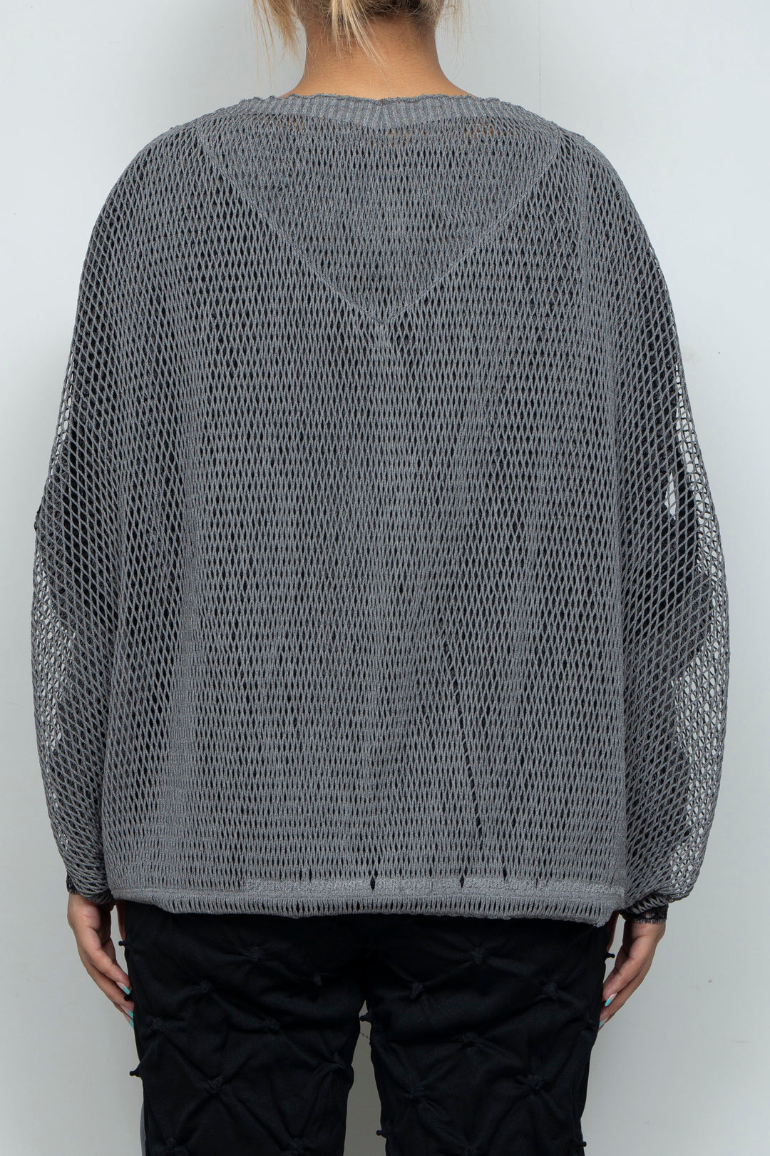 FOLD-OR-STRETCH FLOWER KNIT BLACK