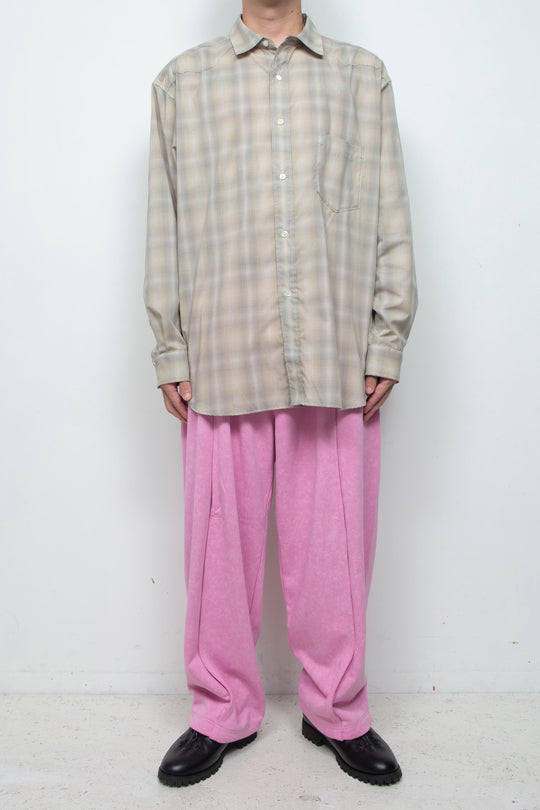 Batik-Dyed Layered Tuck Crescent Sweatpants PINK
