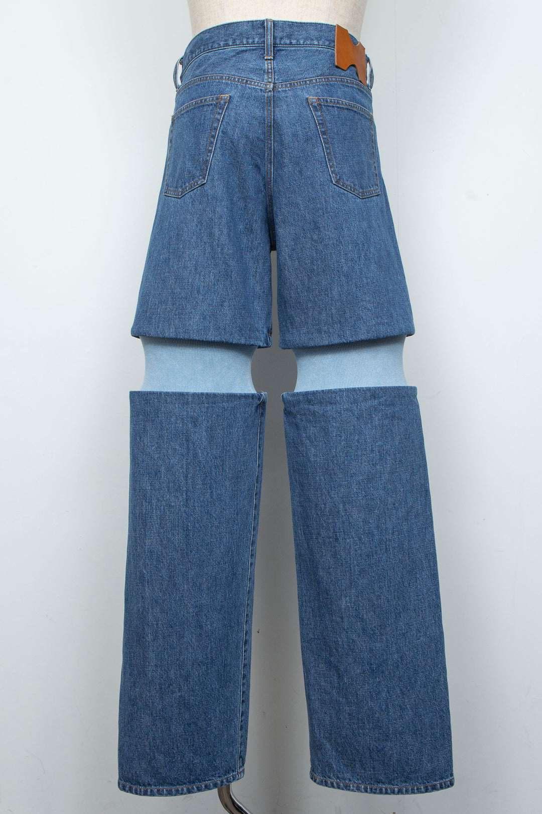 Rib Knit Denim Bottoms Indigo