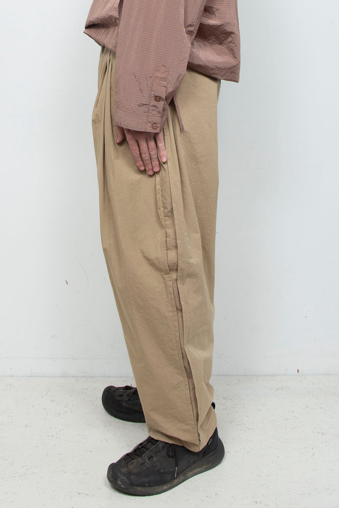 3tuck Big Balloon Pants Beige