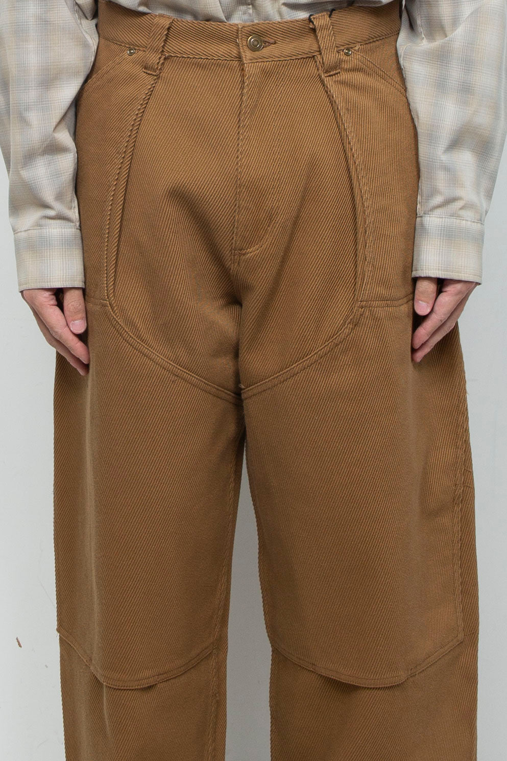 Cotton Jersey Double Knee Pants Light Brown