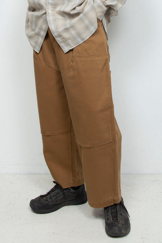Cotton Jersey Double Knee Pants Light Brown