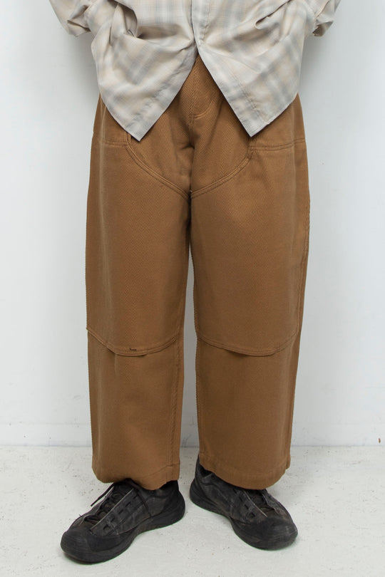 Cotton Jersey Double Knee Pants Light Brown