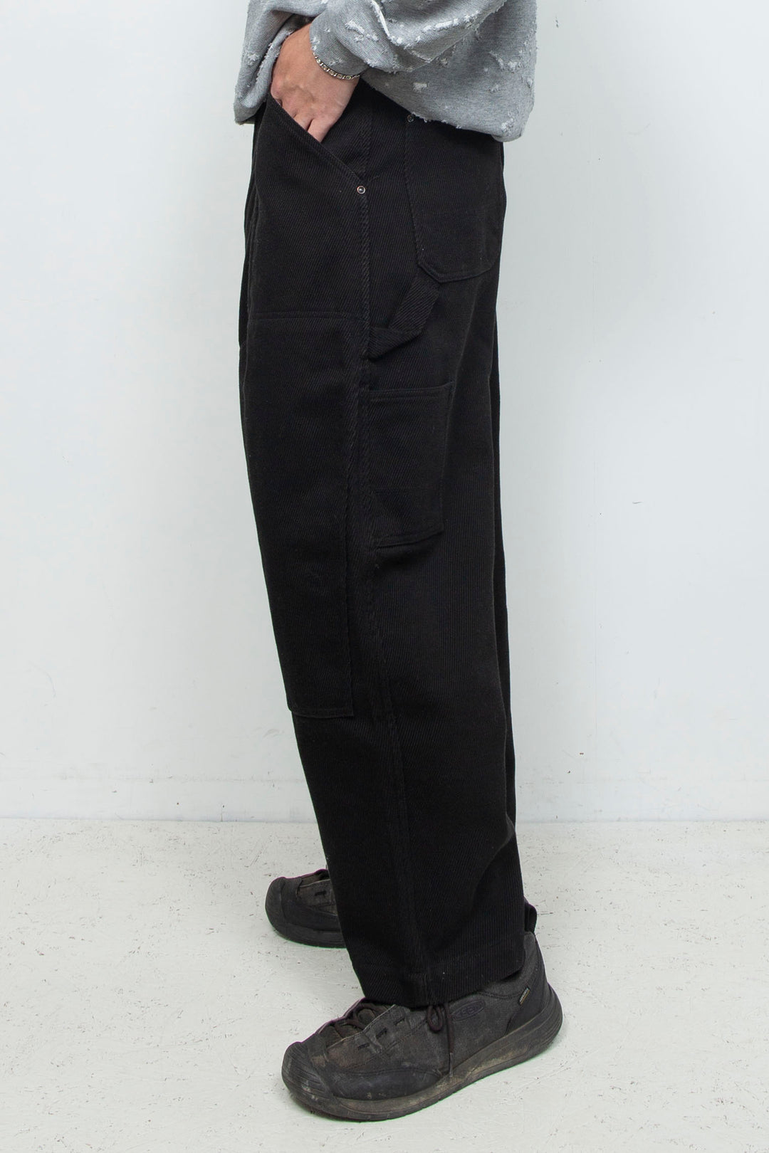 Cotton Jersey Double Knee Pants Black