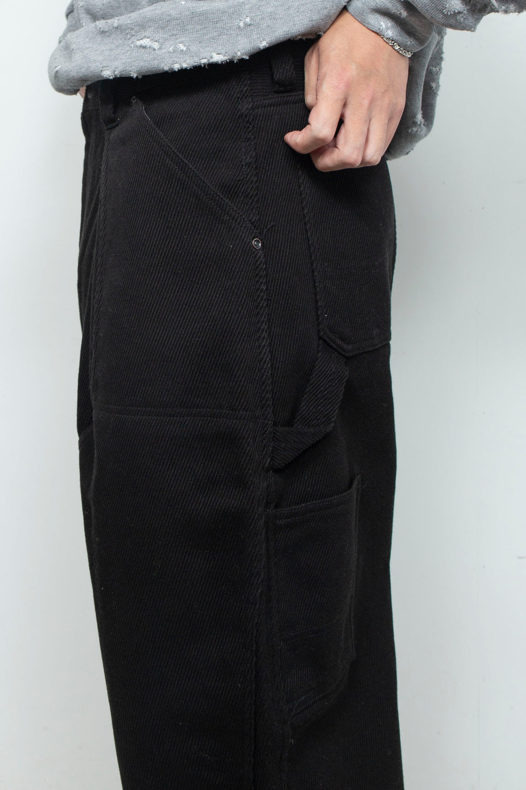 Cotton Jersey Double Knee Pants Black
