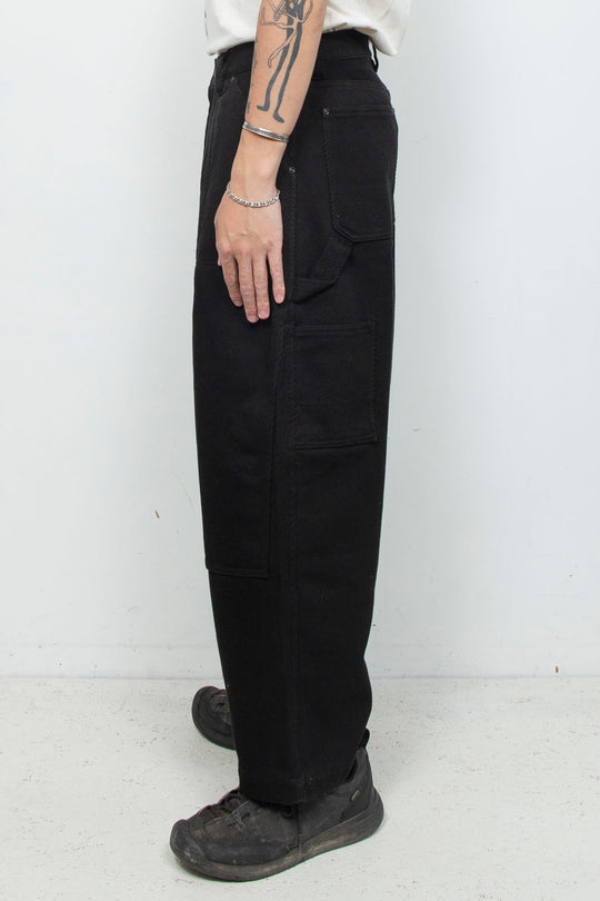 Cotton Jersey Double Knee Pants Black