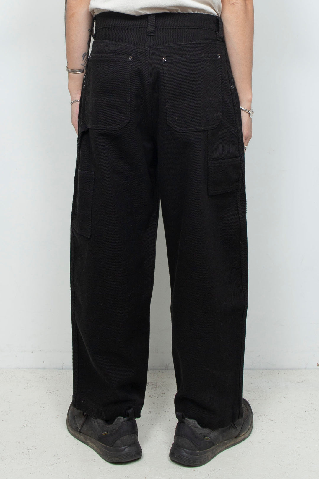 Cotton Jersey Double Knee Pants Black