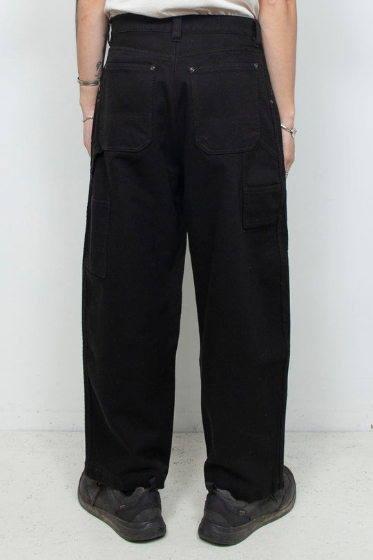 Cotton Jersey Double Knee Pants Black