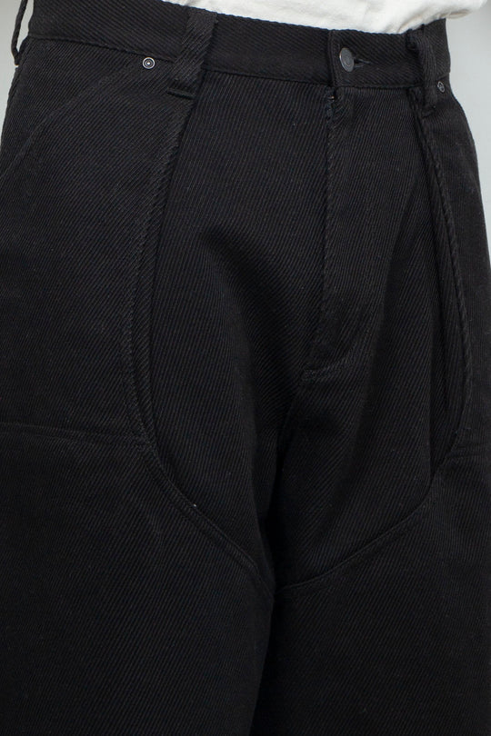 Cotton Jersey Double Knee Pants Black