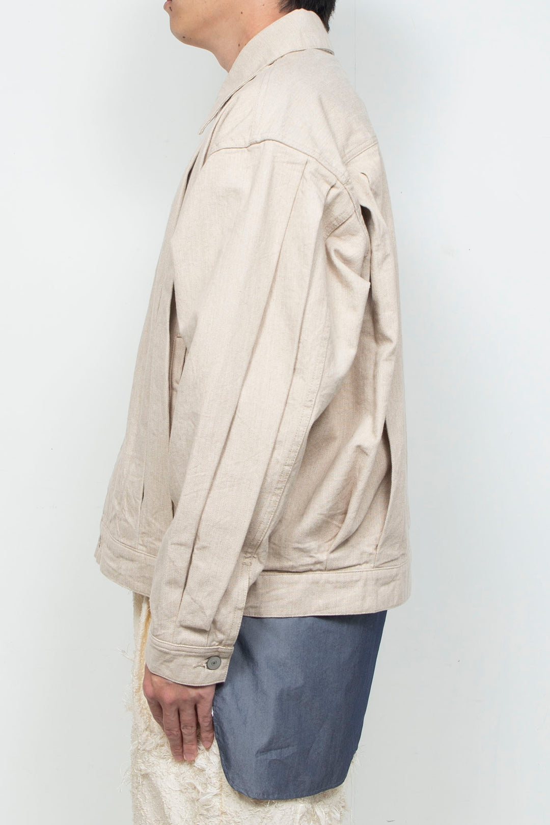 Oxford Pleated Jacket Beige