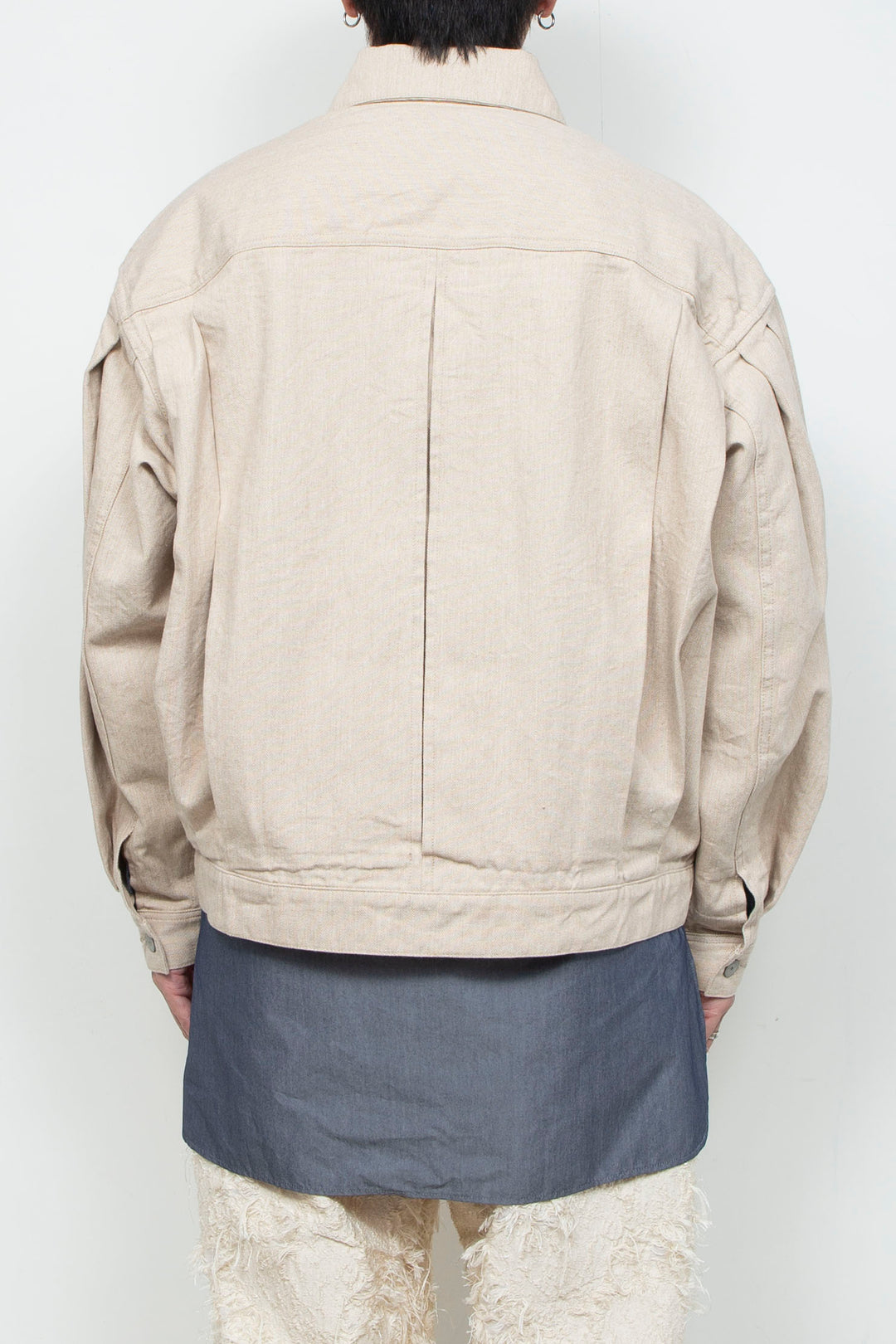 Oxford Pleated Jacket Beige