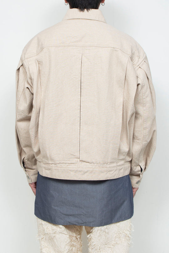 Oxford Pleated Jacket Beige