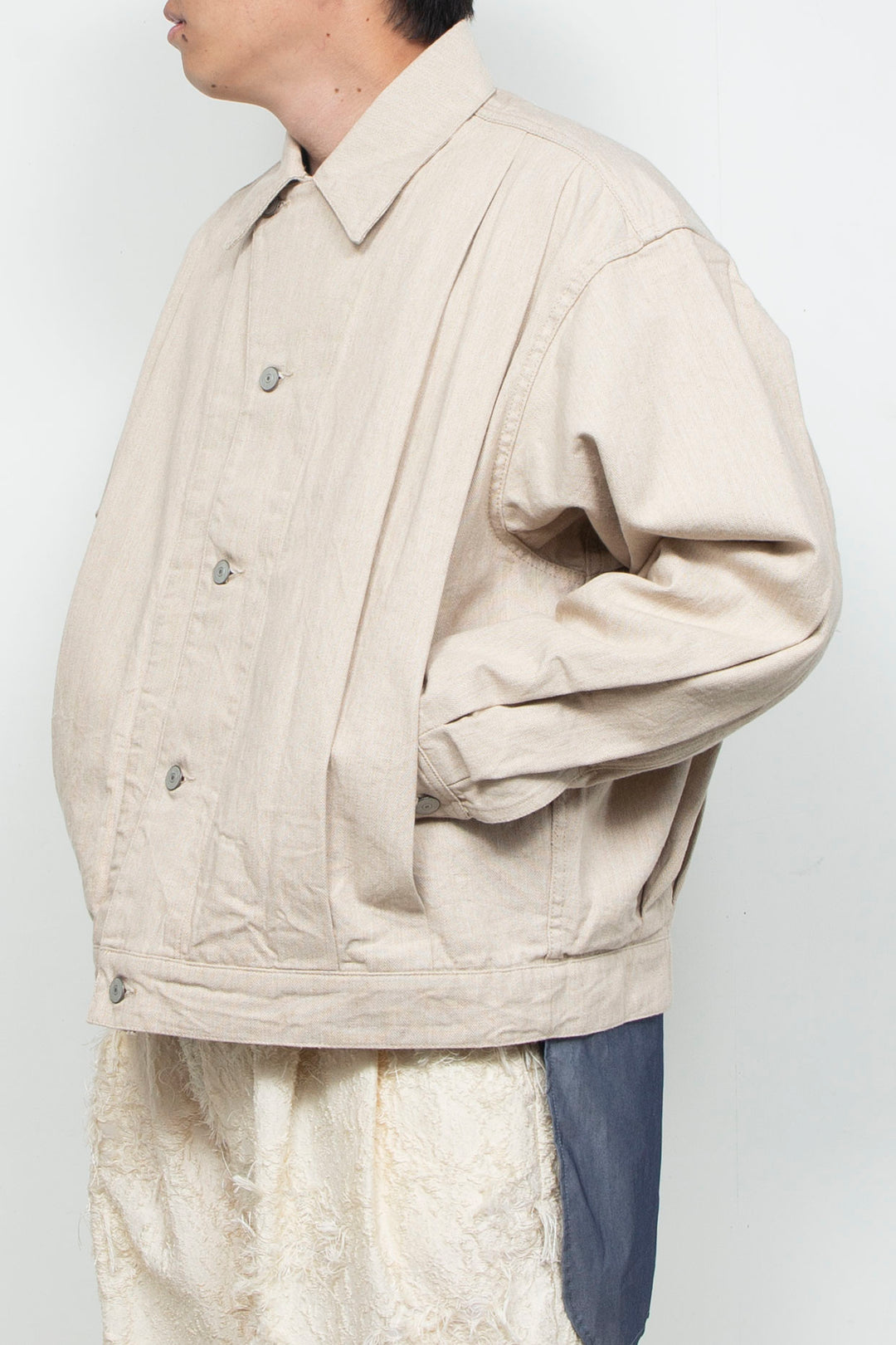 Oxford Pleated Jacket Beige