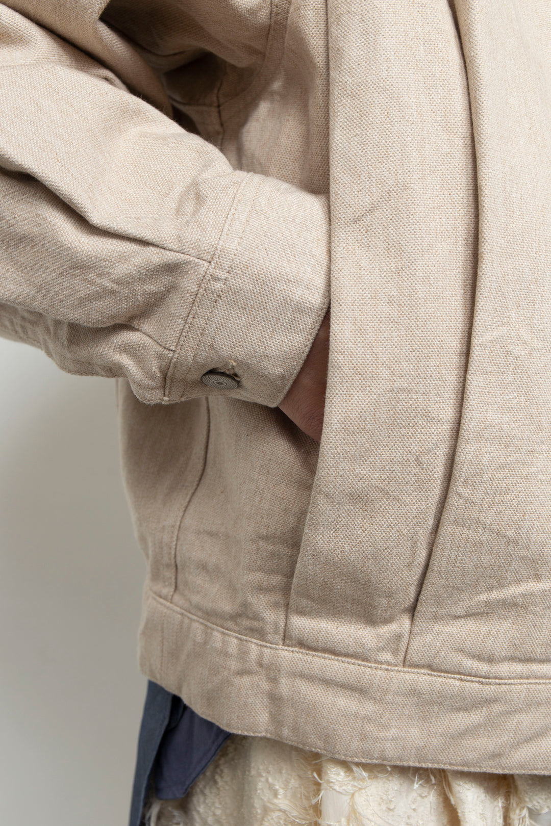 Oxford Pleated Jacket Beige