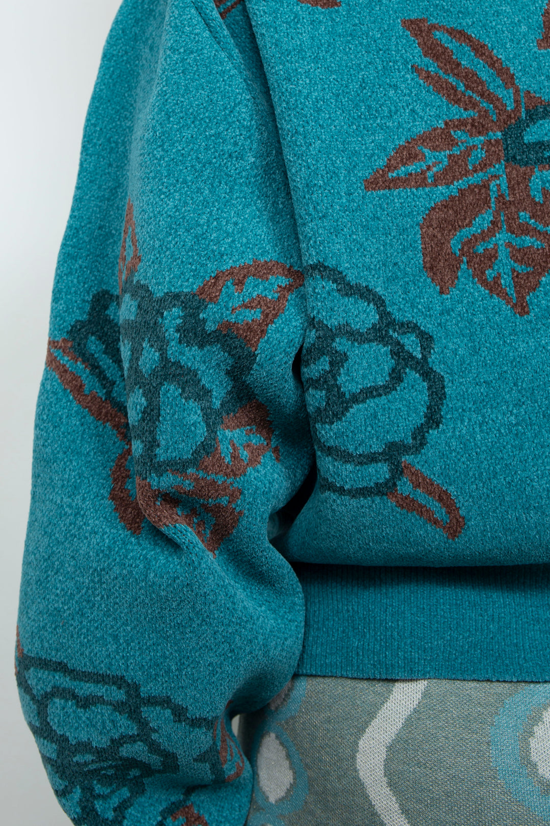 Sazanka jacquard-knit oversized sweater Blue