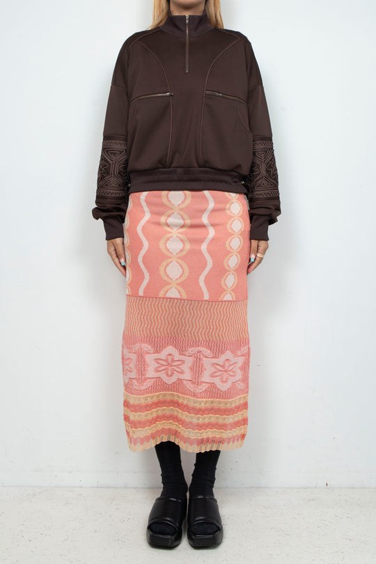 KIKU embroidered overseized track jacket Chocolate