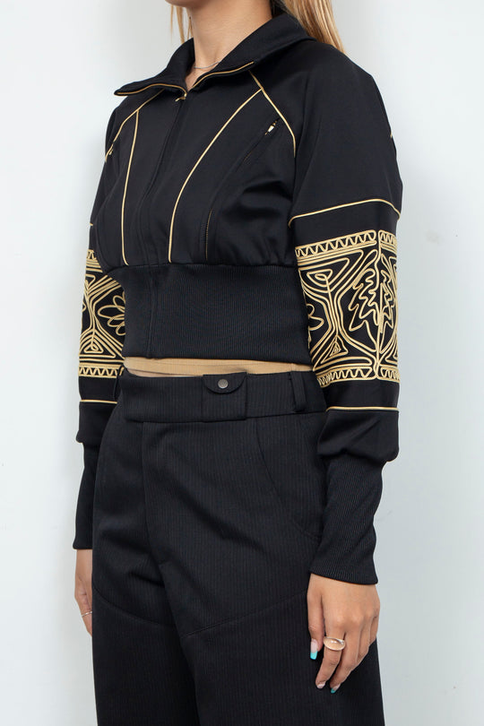 KIKU cropped tracksuit Black