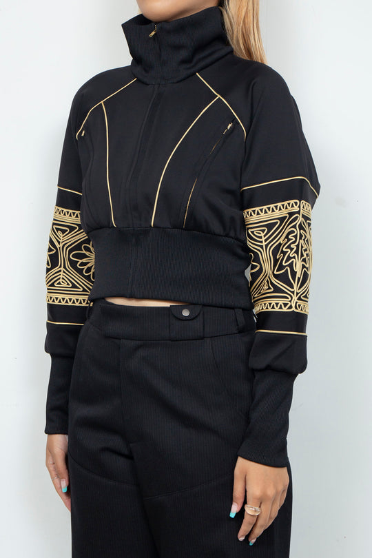 KIKU cropped tracksuit Black