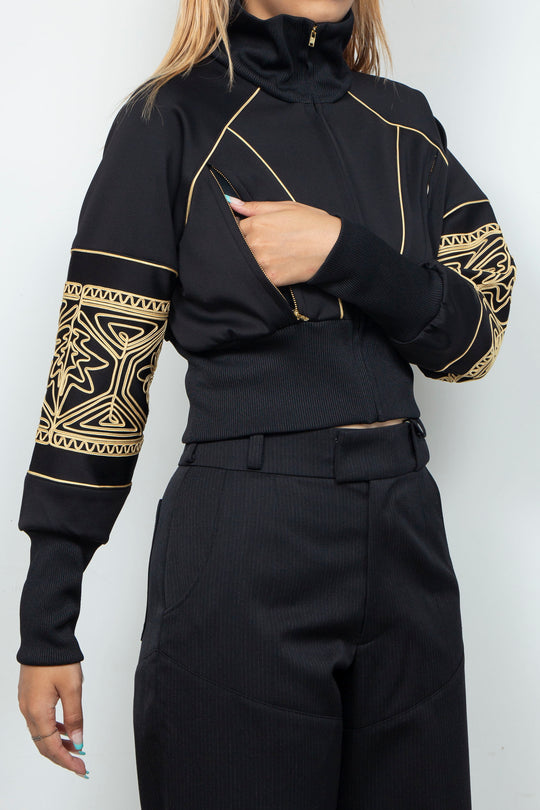 KIKU cropped tracksuit Black