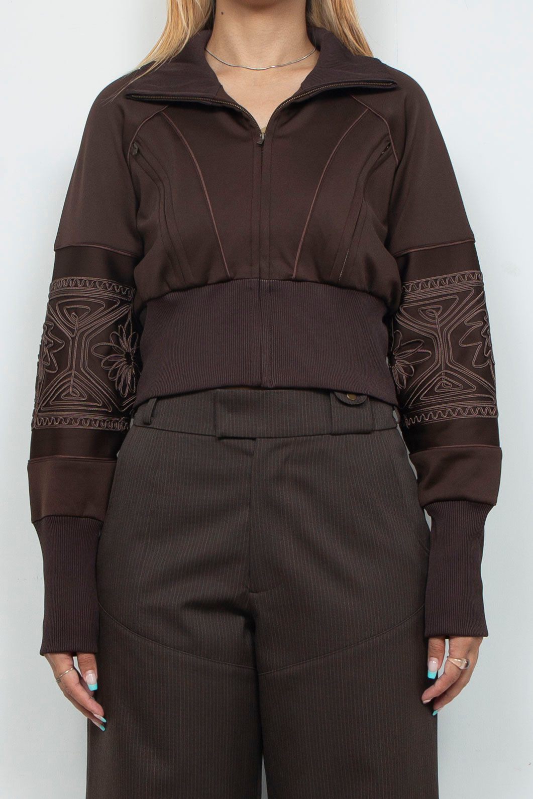 KIKU cropped tracksuit Chocolate