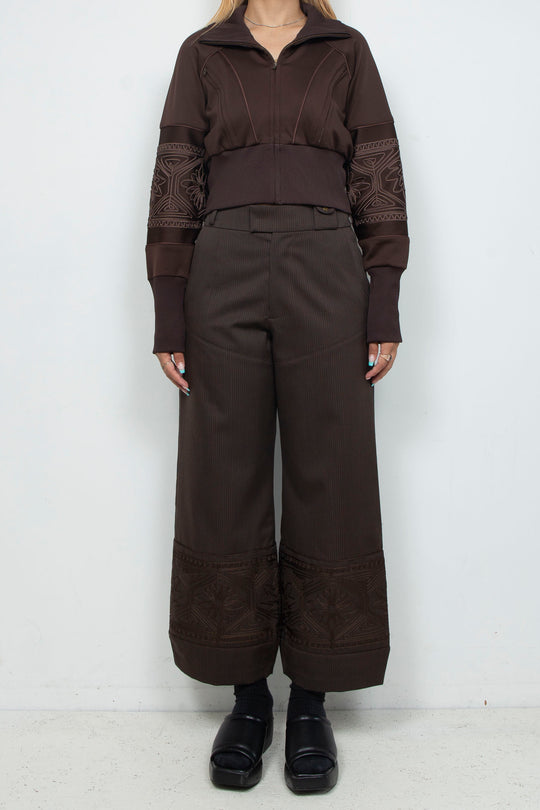 KIKU cropped tracksuit Chocolate