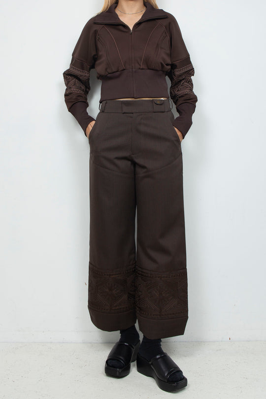 KIKU cropped tracksuit Chocolate