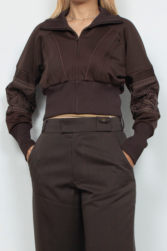 KIKU cropped tracksuit Chocolate