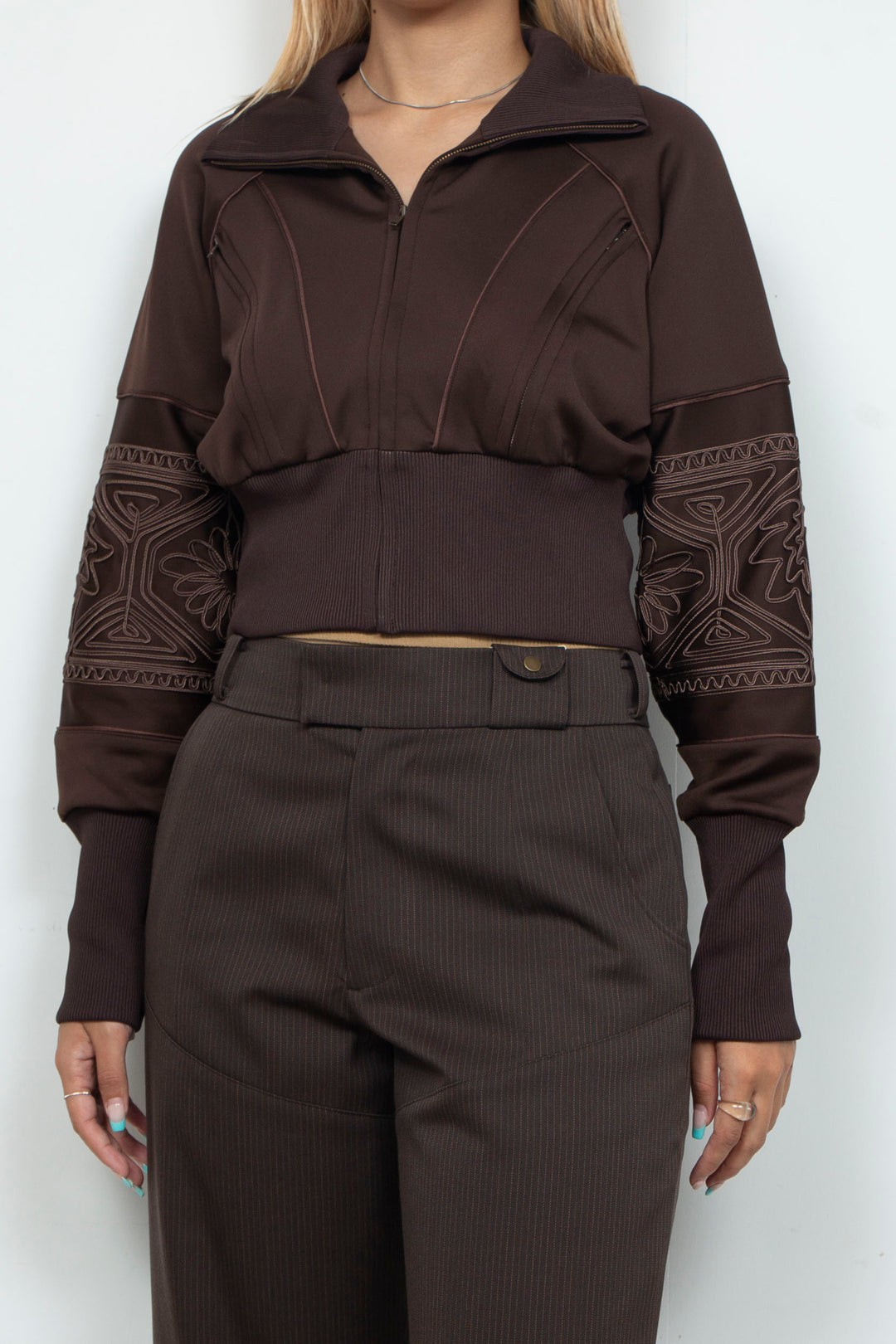 KIKU cropped tracksuit Chocolate