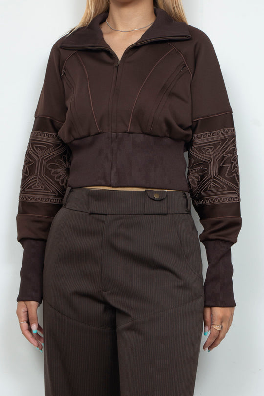 KIKU cropped tracksuit Chocolate
