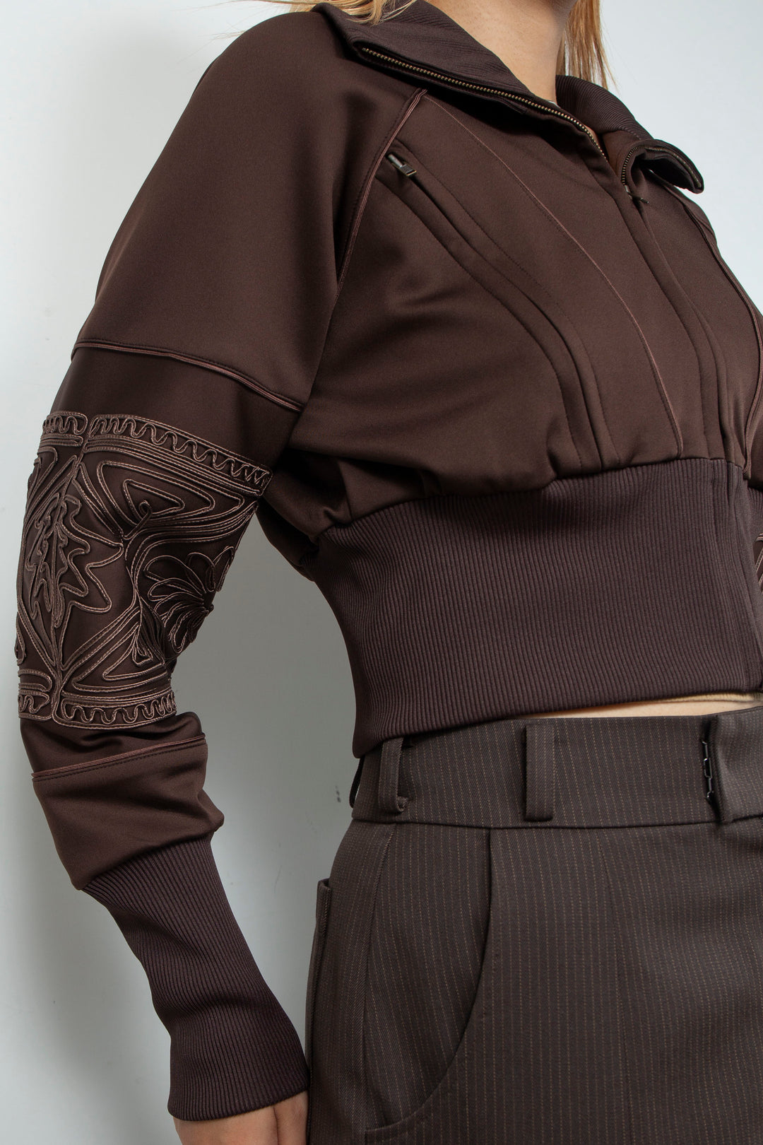 KIKU cropped tracksuit Chocolate