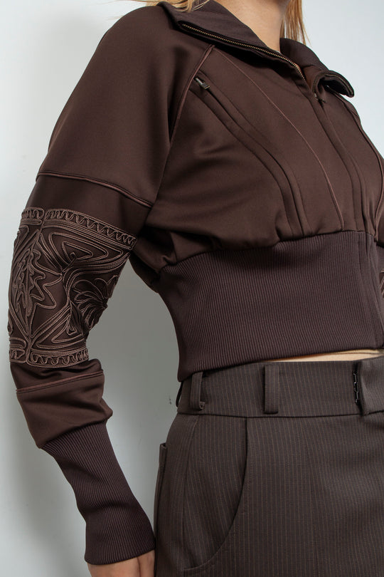 KIKU cropped tracksuit Chocolate